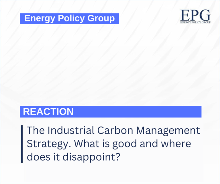 The Industrial Carbon Management Strategy. What is good and where does it disappoint?